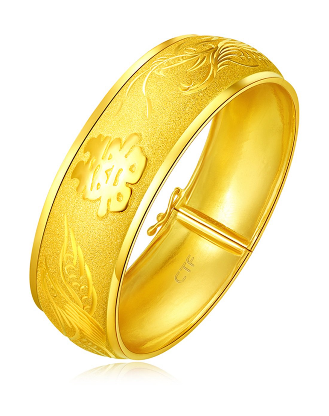 周大福 婚嫁喜足金黄金手镯(计价)