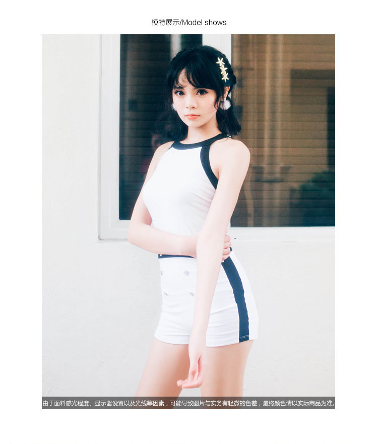 运动少女 女士时尚连体平角泳衣 大胸聚拢