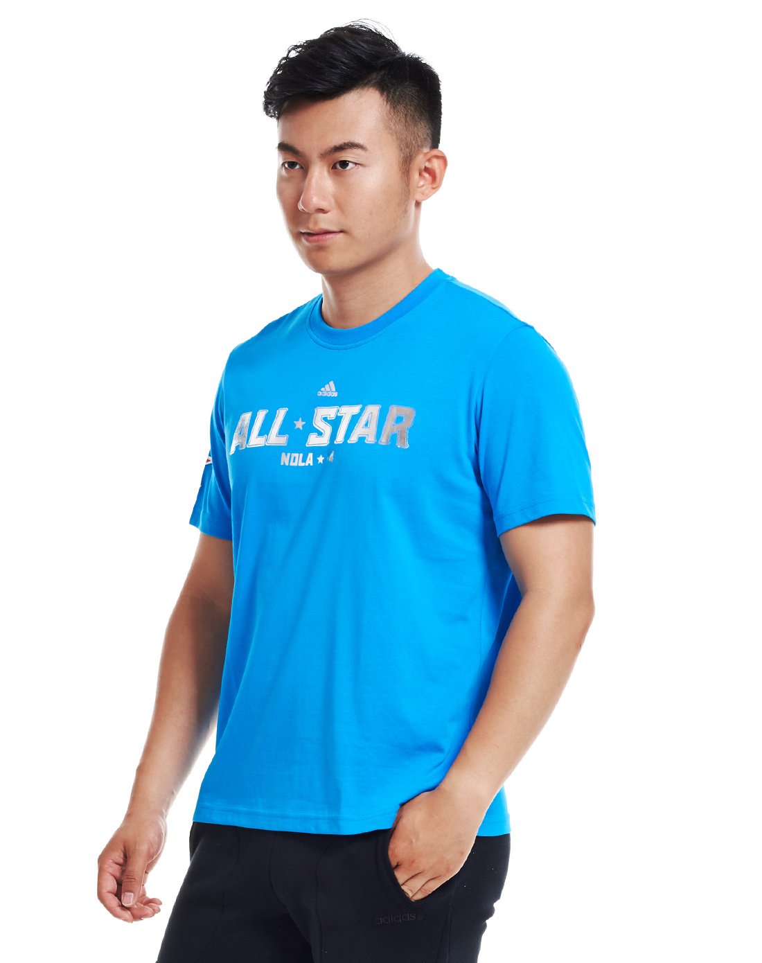 all star 男款蓝色短袖t恤 篮球系列