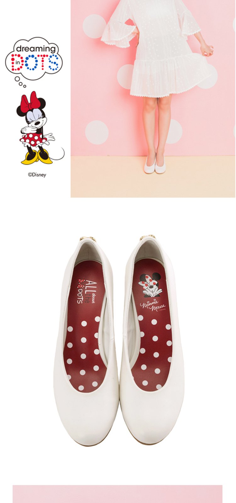 &gracegift女鞋专场 迪士尼disney蝴蝶结饰扣圆头粗高跟浅口女单鞋