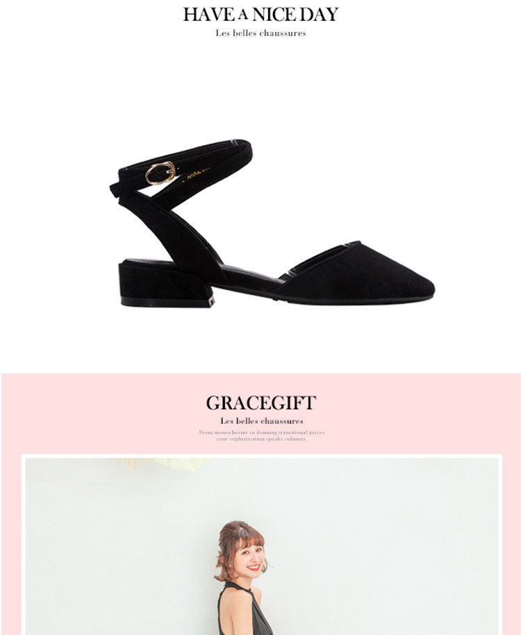 gracegift 商品名称: 2017新品优雅公主风碎石尖头低跟浅口女单鞋