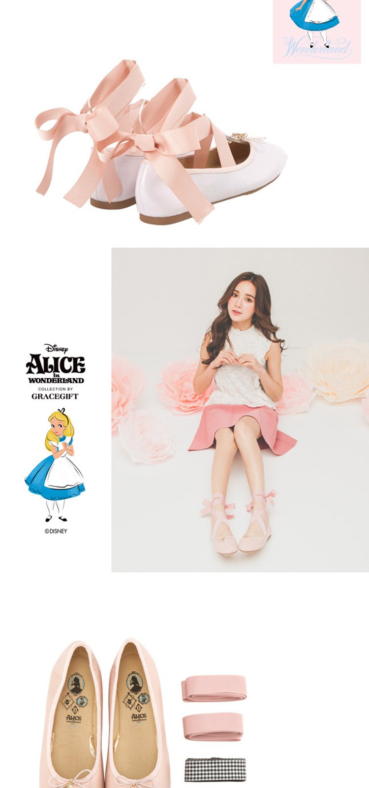 gracegift女鞋特卖旗舰店迪士尼方头平跟绑带休闲浅口