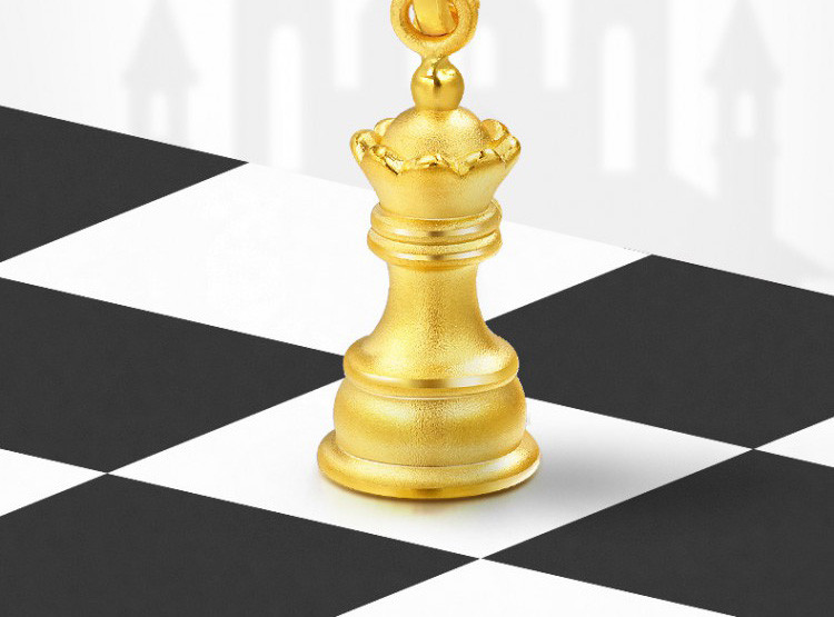周生生黄金足金国际象棋王后吊坠不含项链定价