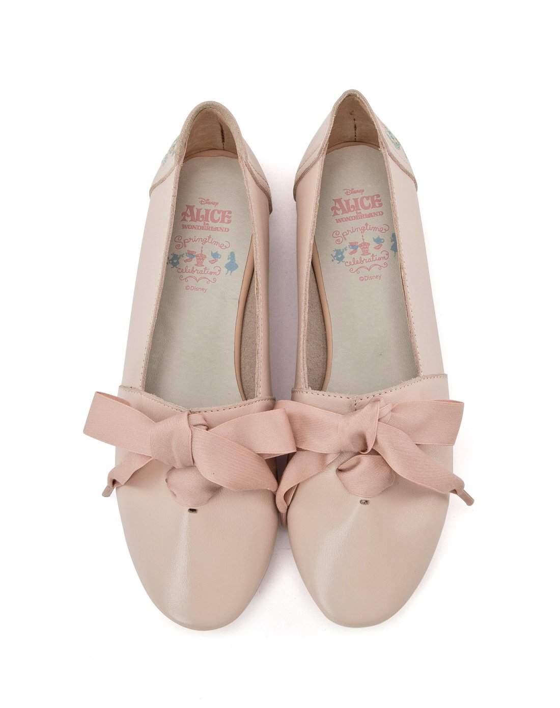 gracegift【迪士尼联名款】爱丽丝蝴蝶结平底软皮舒适