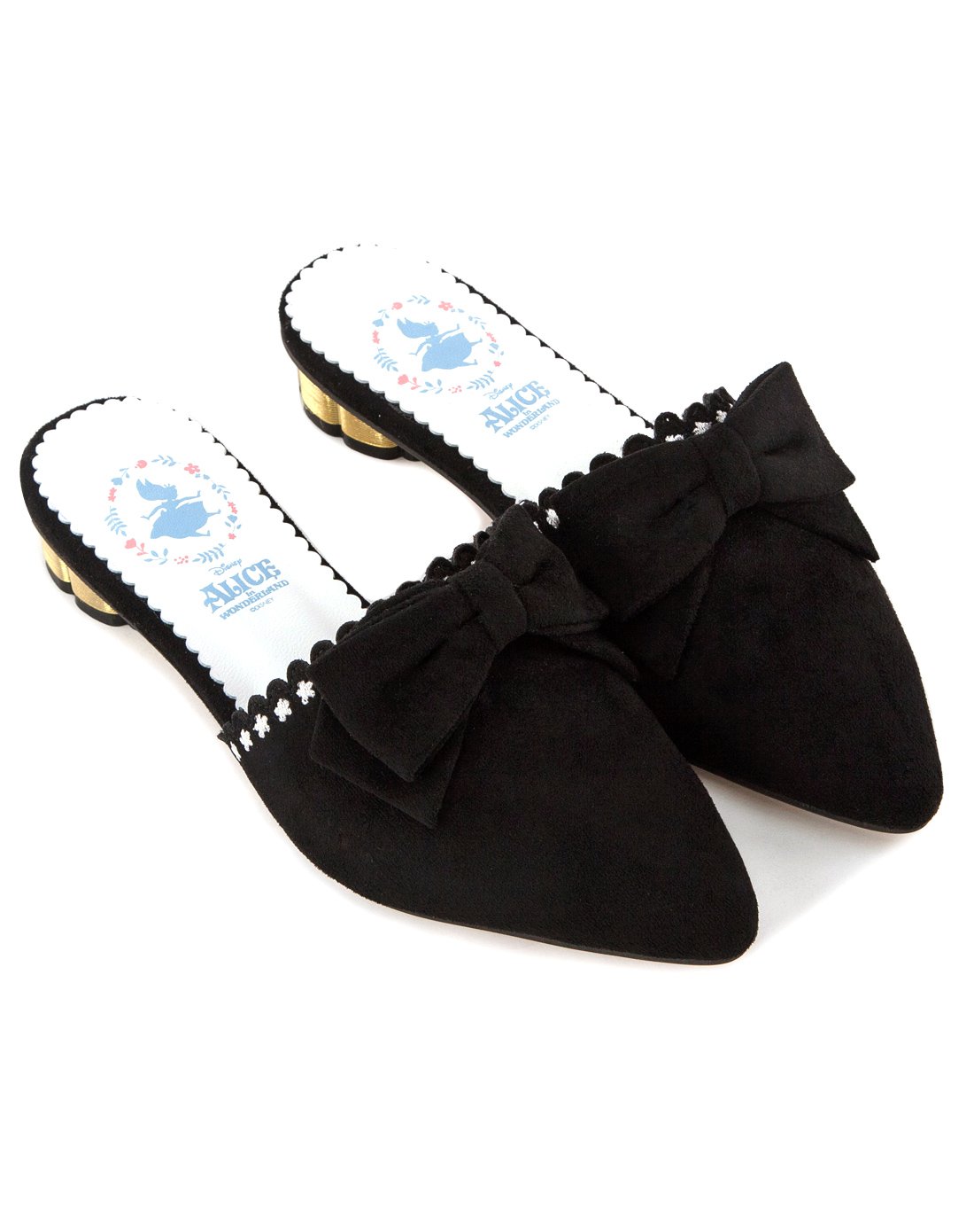 gracegift迪士尼爱丽丝蝴蝶结穆勒鞋女凉拖鞋8sapfp