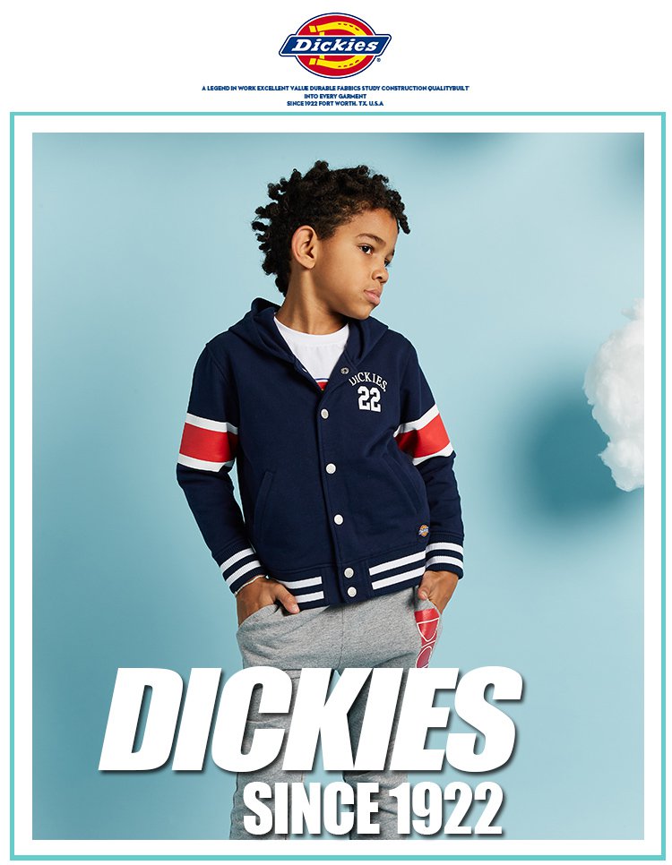 帝客dickies 童装 细毛圈布印花连帽棒球夹克