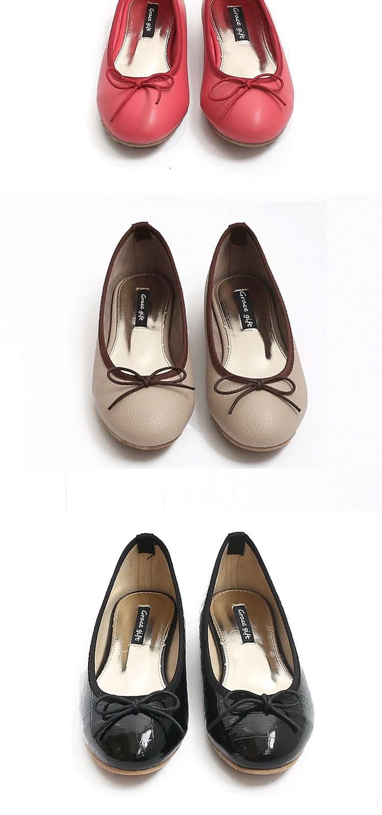 迪士尼联名gracegift鞋包专场新品蝴蝶结平跟浅口女单