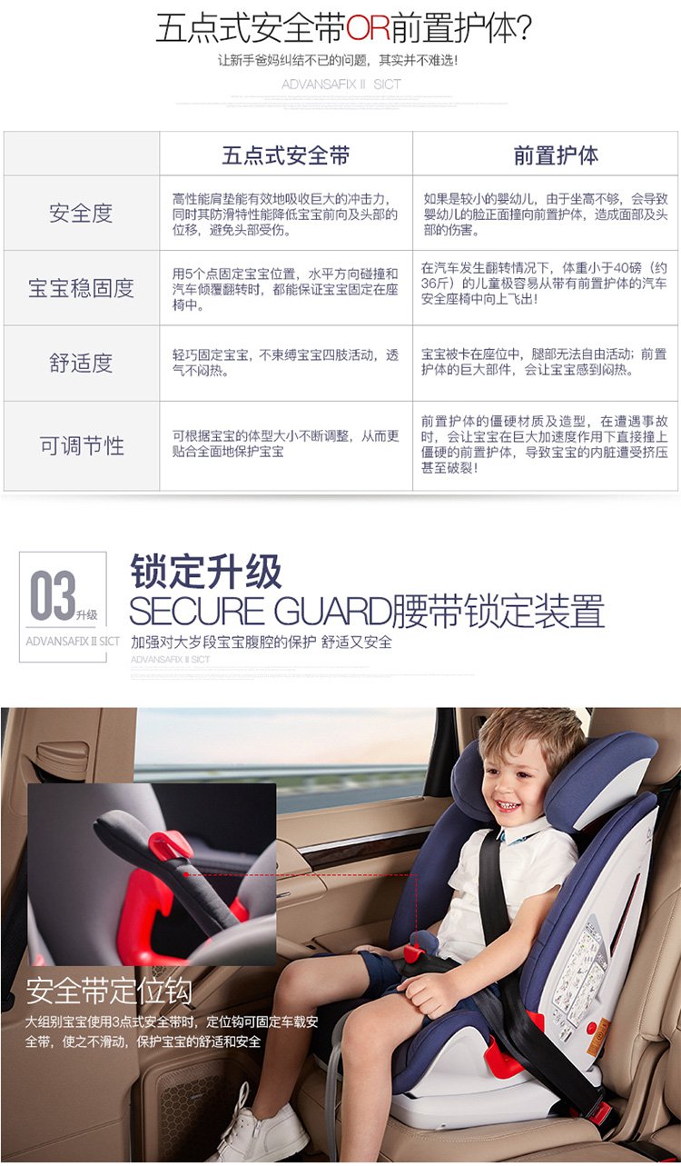 宝得适britax 英国品牌儿童安全座椅 百变骑士isofix接口9个月-12岁