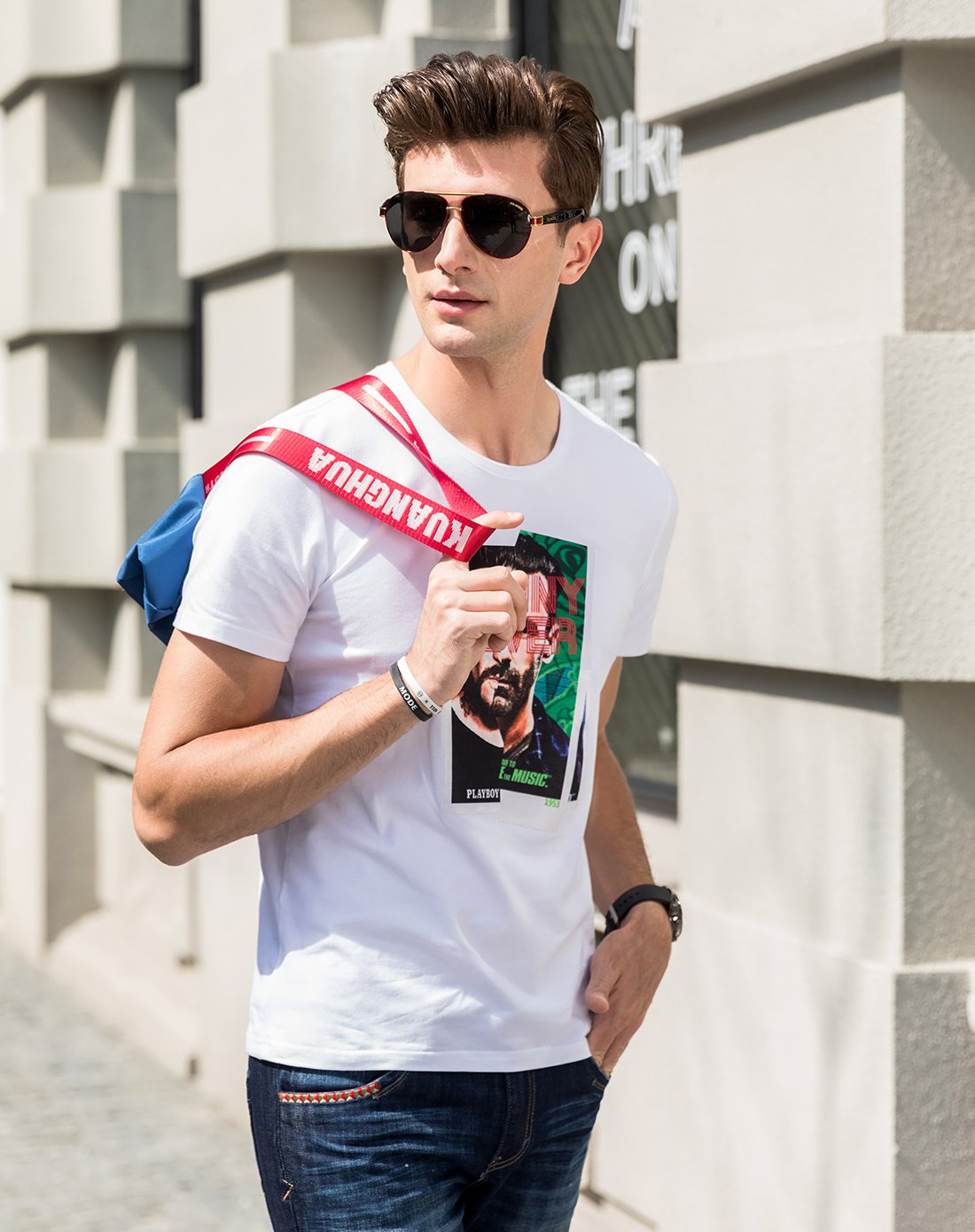 花花公子PLAYBOY针织专场2018夏装新款圆领