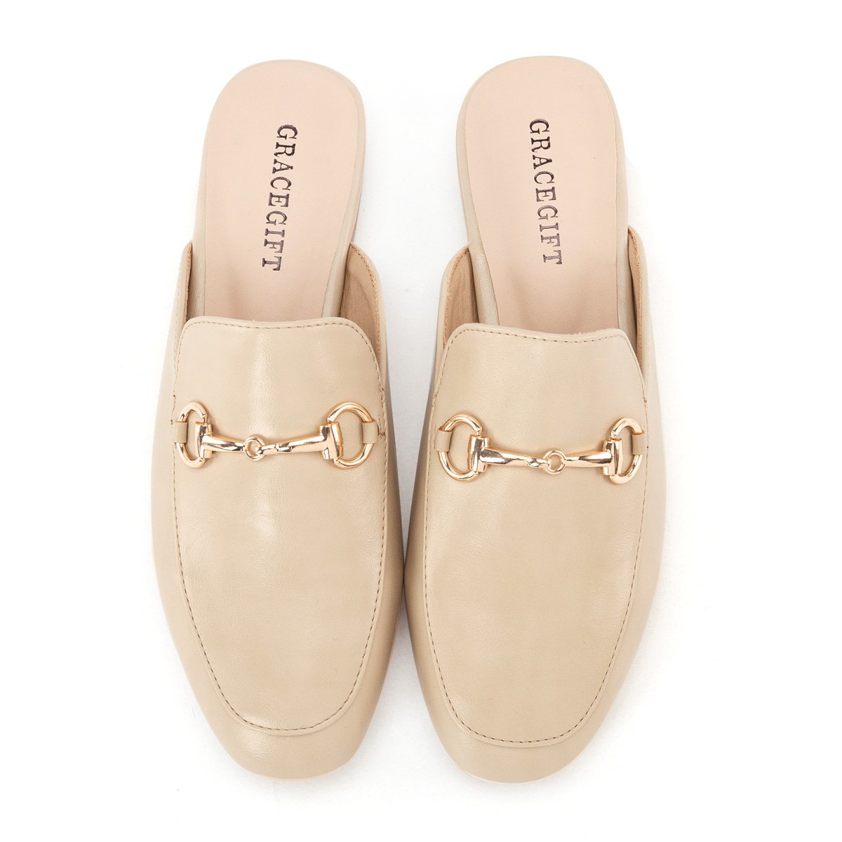 青春鞋履-迪士尼联名gracegift女鞋专场 新品金属饰扣穆勒鞋女士凉拖