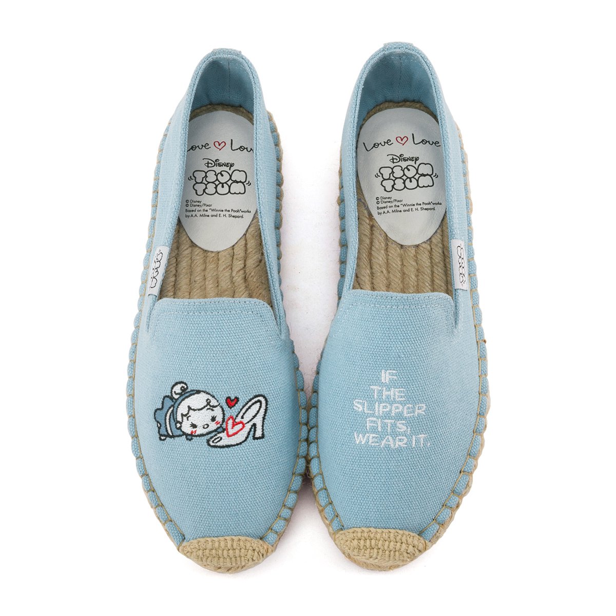 迪士尼联名gracegift鞋包专场 【迪士尼联名】tsum刺绣麻底渔夫鞋懒人