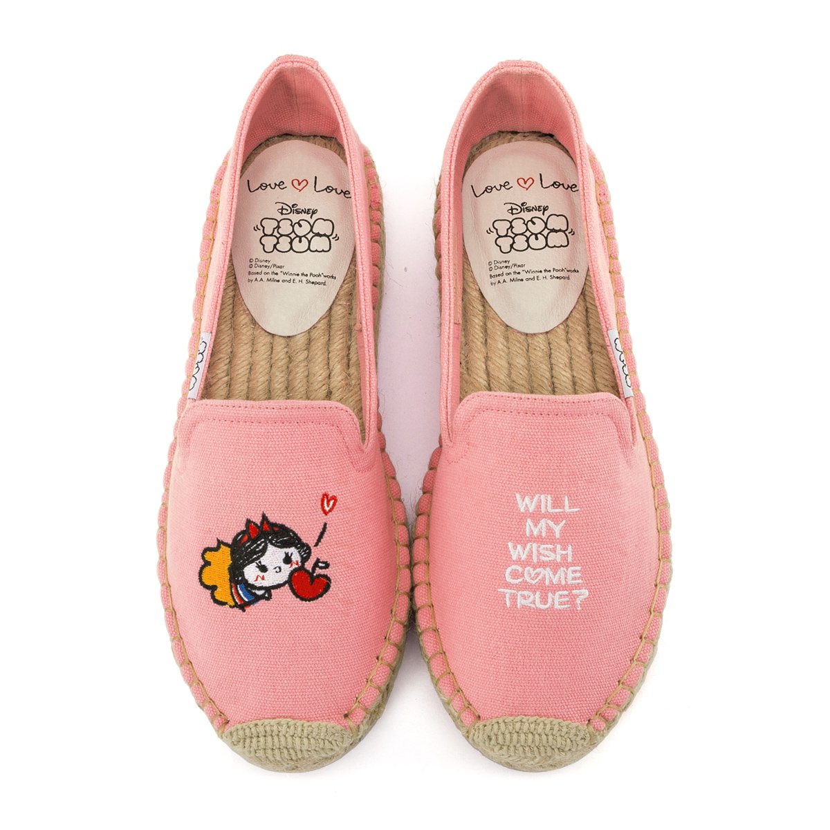 迪士尼联名gracegift鞋包专场 【迪士尼联名】tsum刺绣麻底渔夫鞋懒人