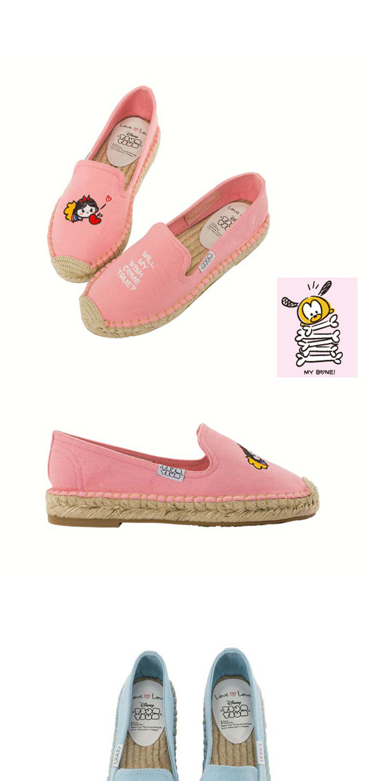 gracegift【迪士尼联名】tsum刺绣麻底渔夫鞋懒人套脚