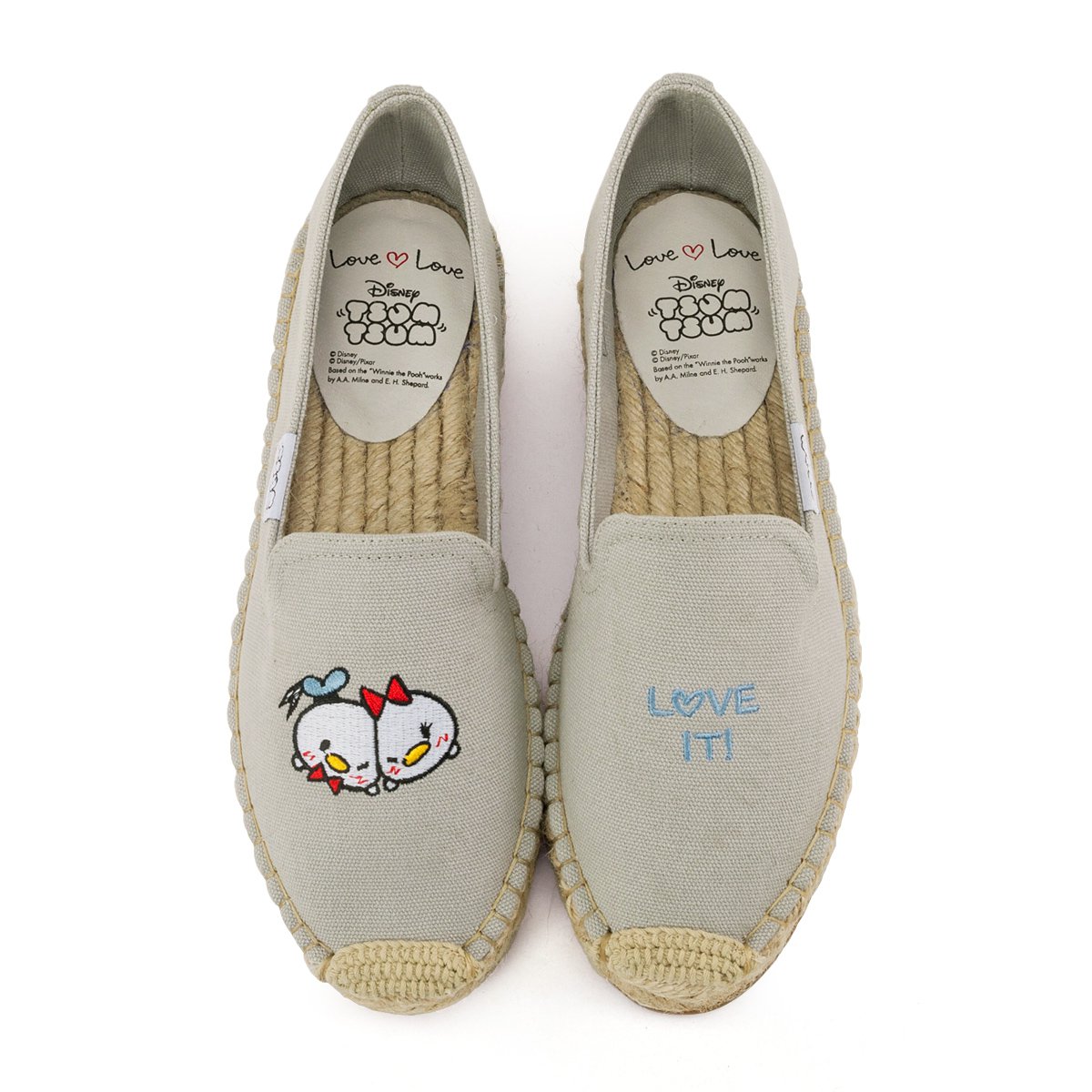 gracegift鞋包专场 【迪士尼联名】tsum刺绣麻底渔夫鞋懒人套脚鞋休闲