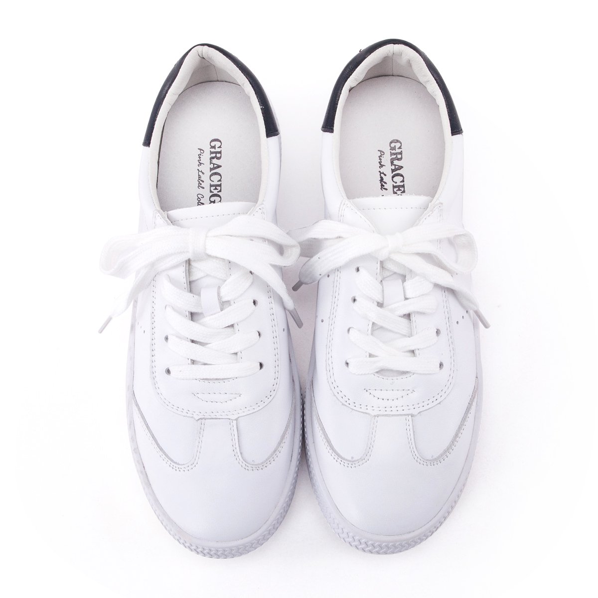 迪士尼联名gracegift女鞋专场 2018秋新牛二层皮百搭休闲鞋女鞋小白鞋