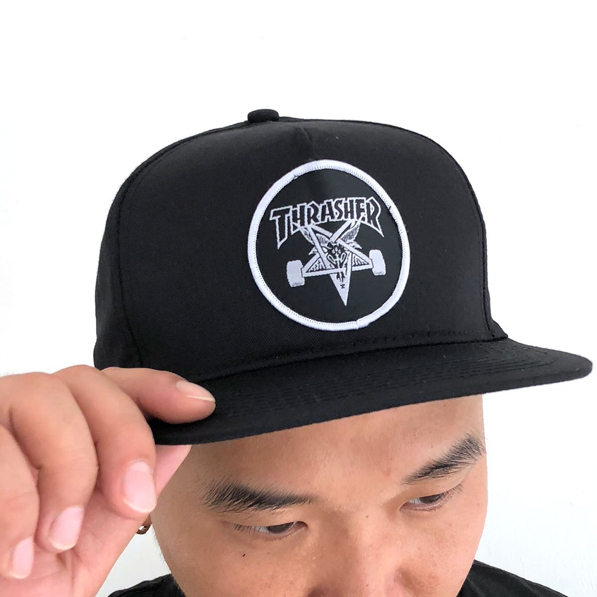 美国进口中性款 经典羊头logo男女潮帽thrasher火焰鸭舌帽