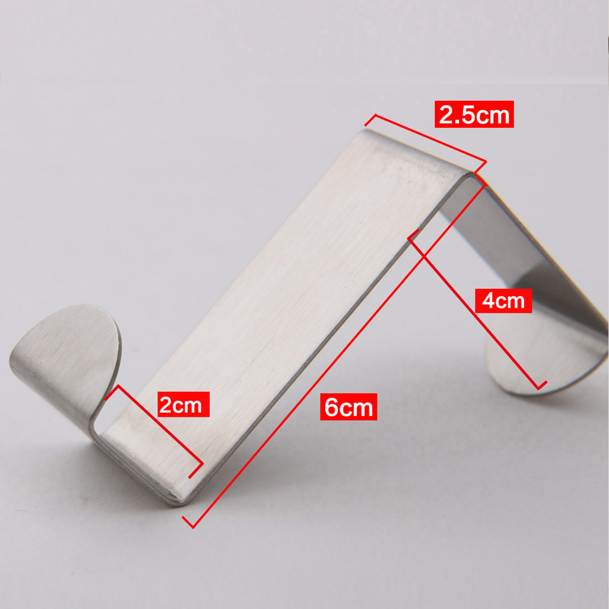 6cm 10只装标准版不锈钢门背双用挂钩