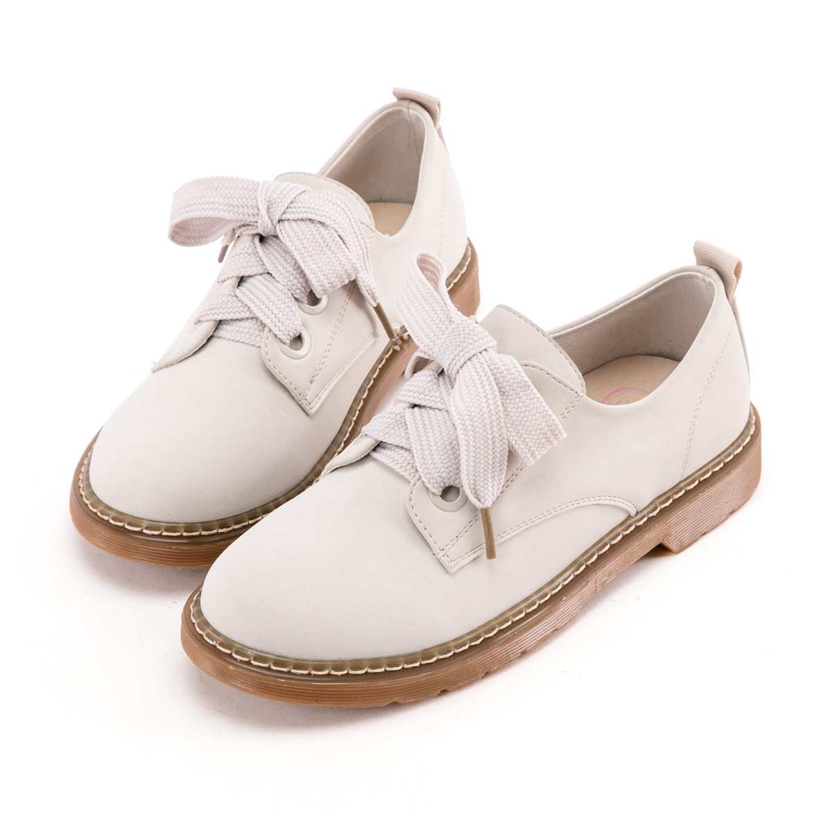 gracegift2019春夏新品系带英伦风牛津鞋平底单鞋女鞋