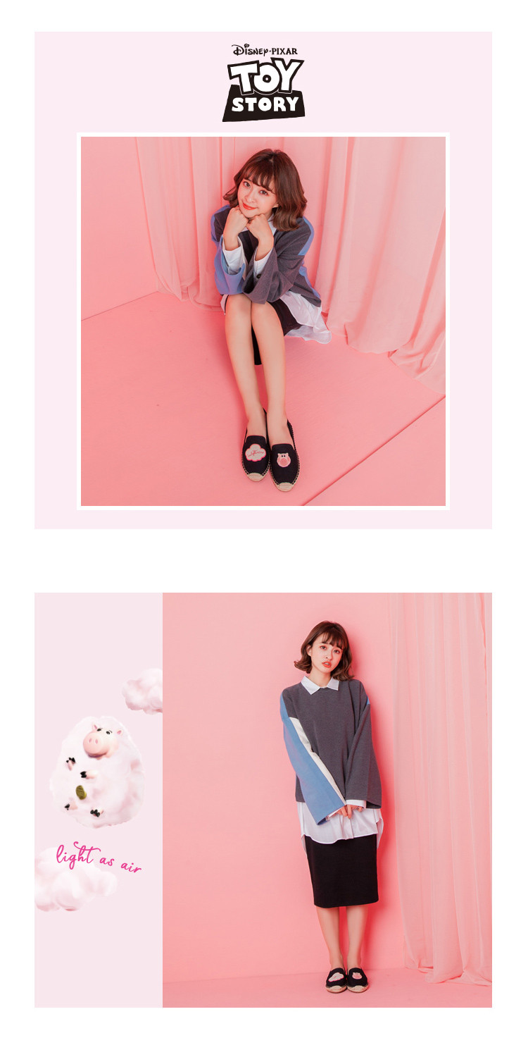 【迪士尼联名款】玩具总动员刺绣麻底渔夫鞋套脚懒人鞋女鞋女单鞋