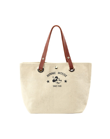 gracegift 【迪士尼联名包】米妮米奇可爱文艺包环保袋帆布包女包手提