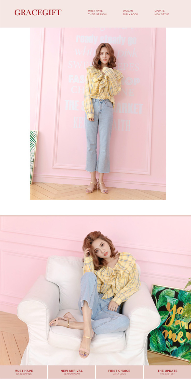 gracegift2019春夏新品一字带粗高跟女鞋女凉鞋19214b00_唯品会