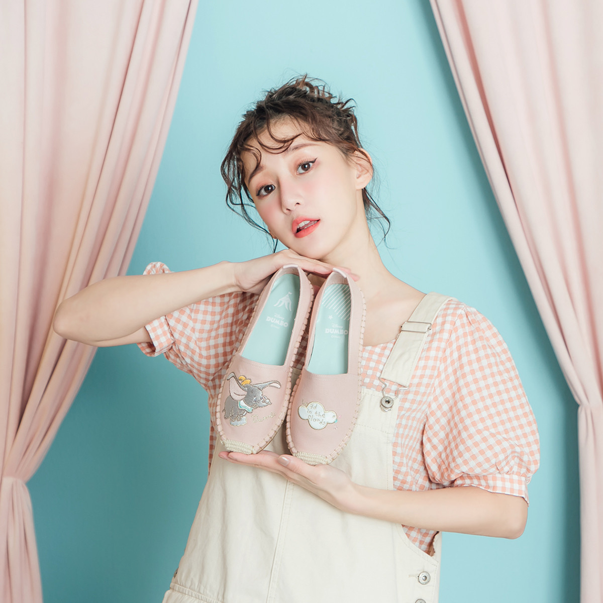 gracegift2019春夏新款迪士尼联名小飞象渔夫鞋懒人鞋