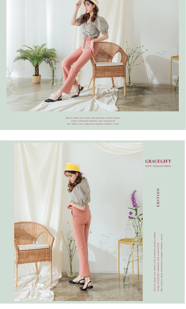 gracegift2019夏季新款简约中后空尖头低跟女鞋女凉鞋