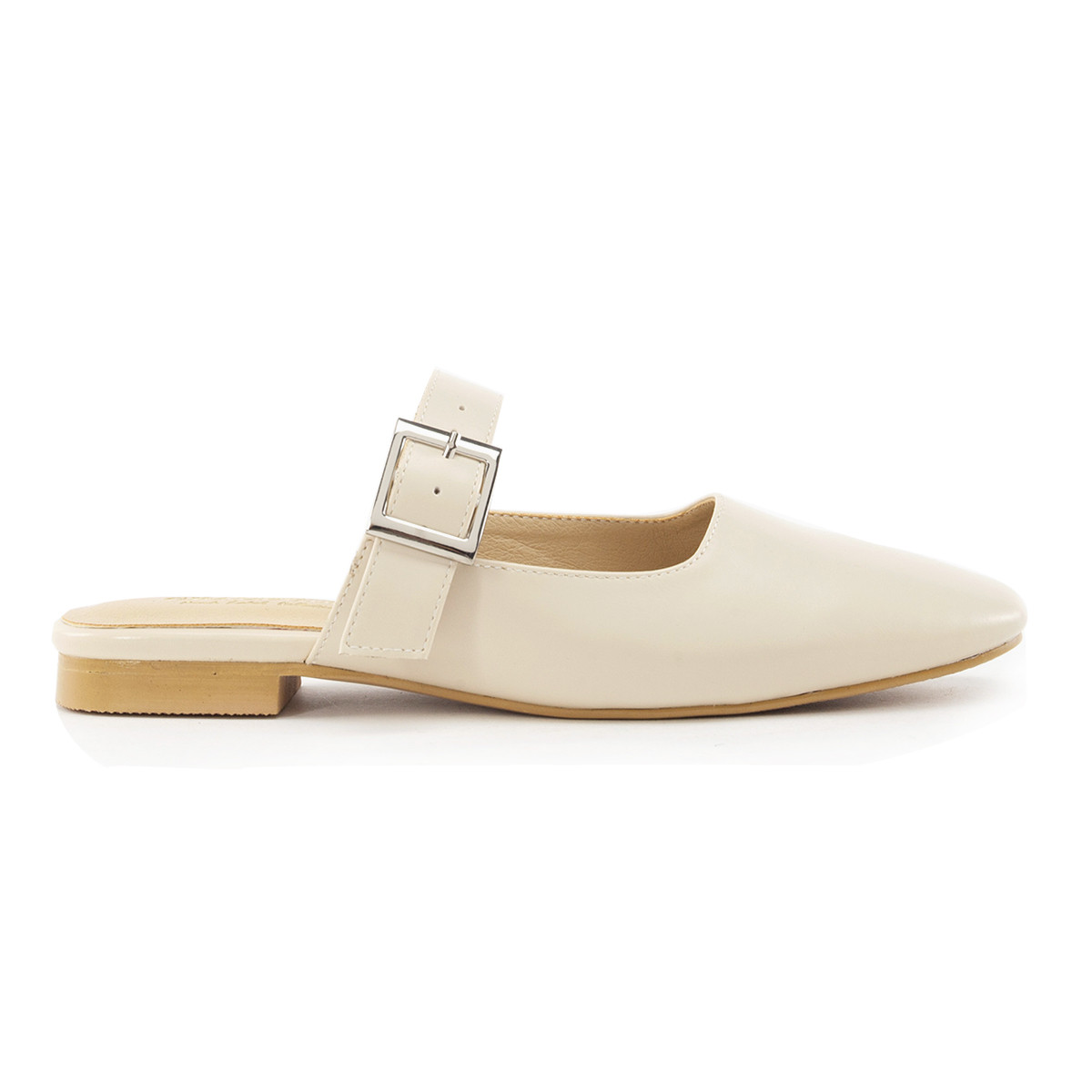 联名gracegift鞋包专场 2019春夏新款一字扣带小方头低跟包头穆勒鞋