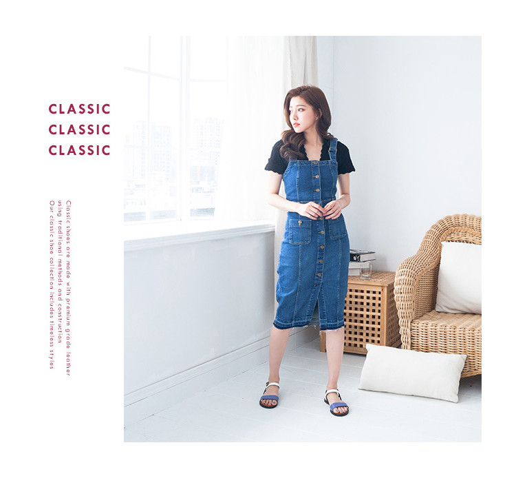 gracegift2019夏季新款一字带饰扣平底女鞋女士凉鞋i