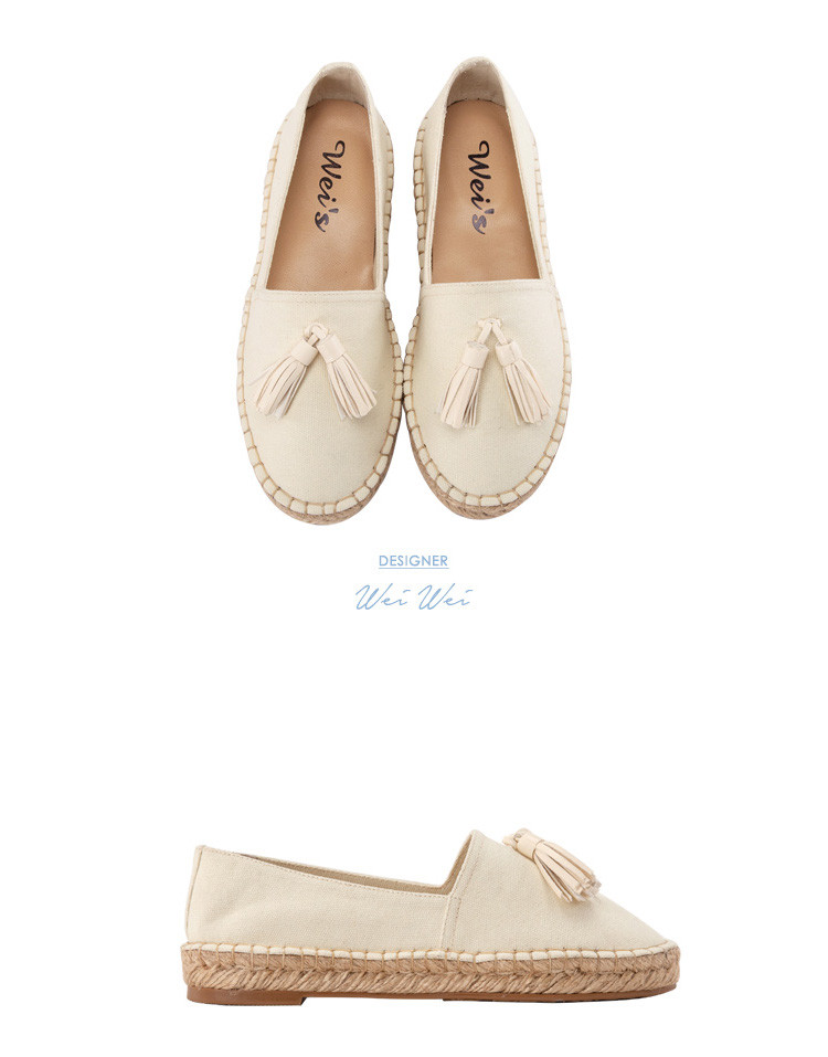 gracegift2019春夏新款台湾模特联名设计流苏渔夫鞋鞋