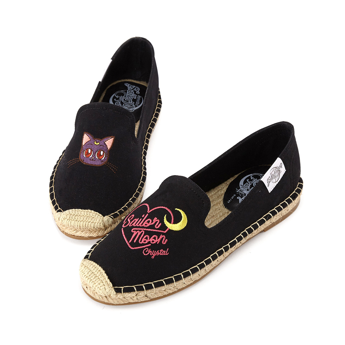 gracegift美少女战士联名款麻底刺绣懒人渔夫鞋平底单