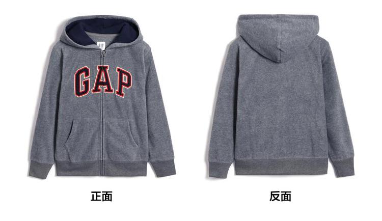 gap男童时尚连帽拉链卫衣春473677 潮流logo儿童外套