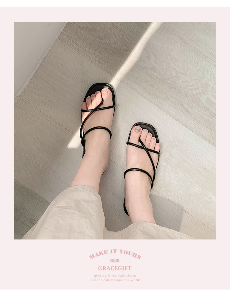 gracegift夏季新品夹脚度假平底沙滩女鞋女士凉鞋20s