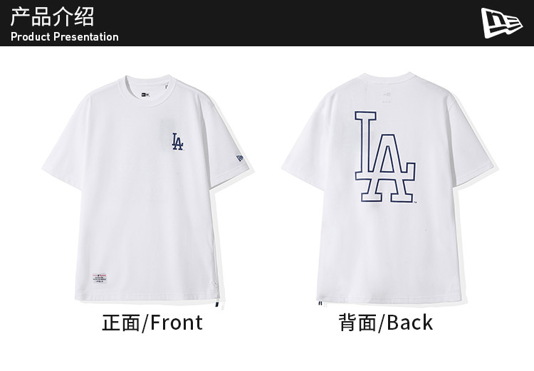 mlb ny/la背后经典大标设计男女情侣款t恤短袖