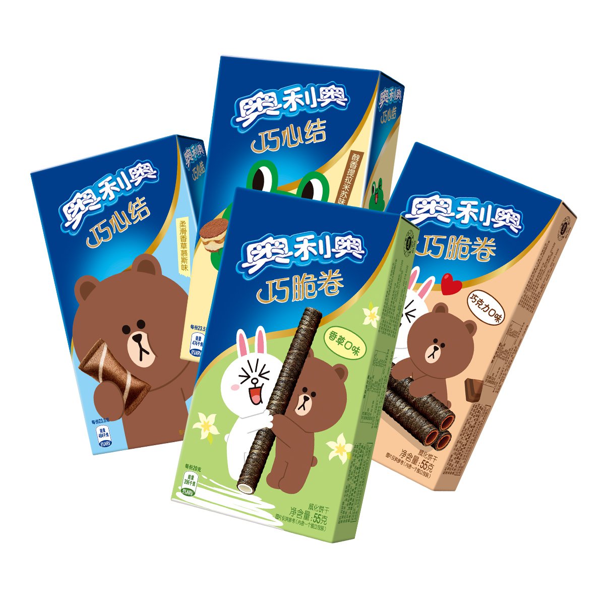 玩转奥利奥 闲时趣多多巧脆卷55g*2 巧心结47g*2(新老包装随机发货)