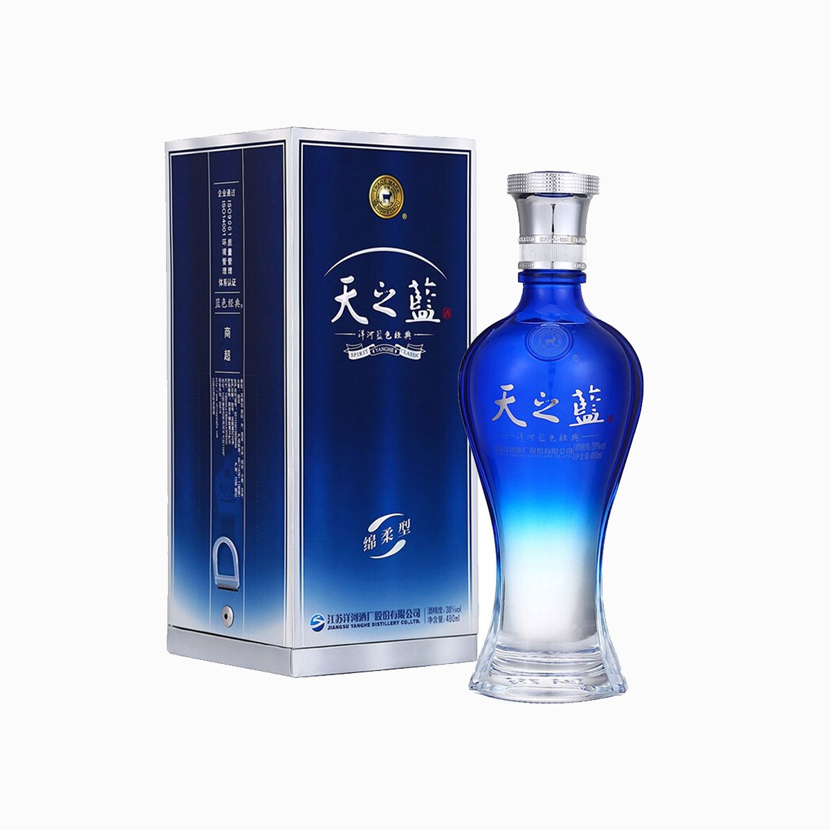 洋河蓝色经典天之蓝38度480ml*6瓶整箱装