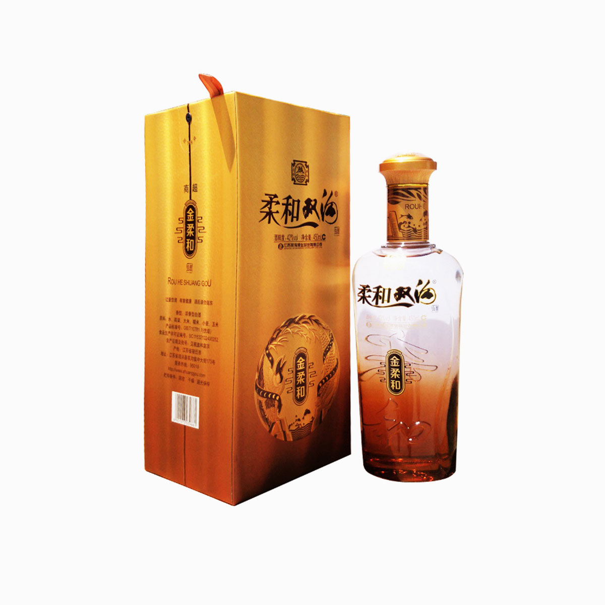 双沟柔和金装浓香型白酒42度450ml*6瓶 整箱 (新旧包装随机发货)