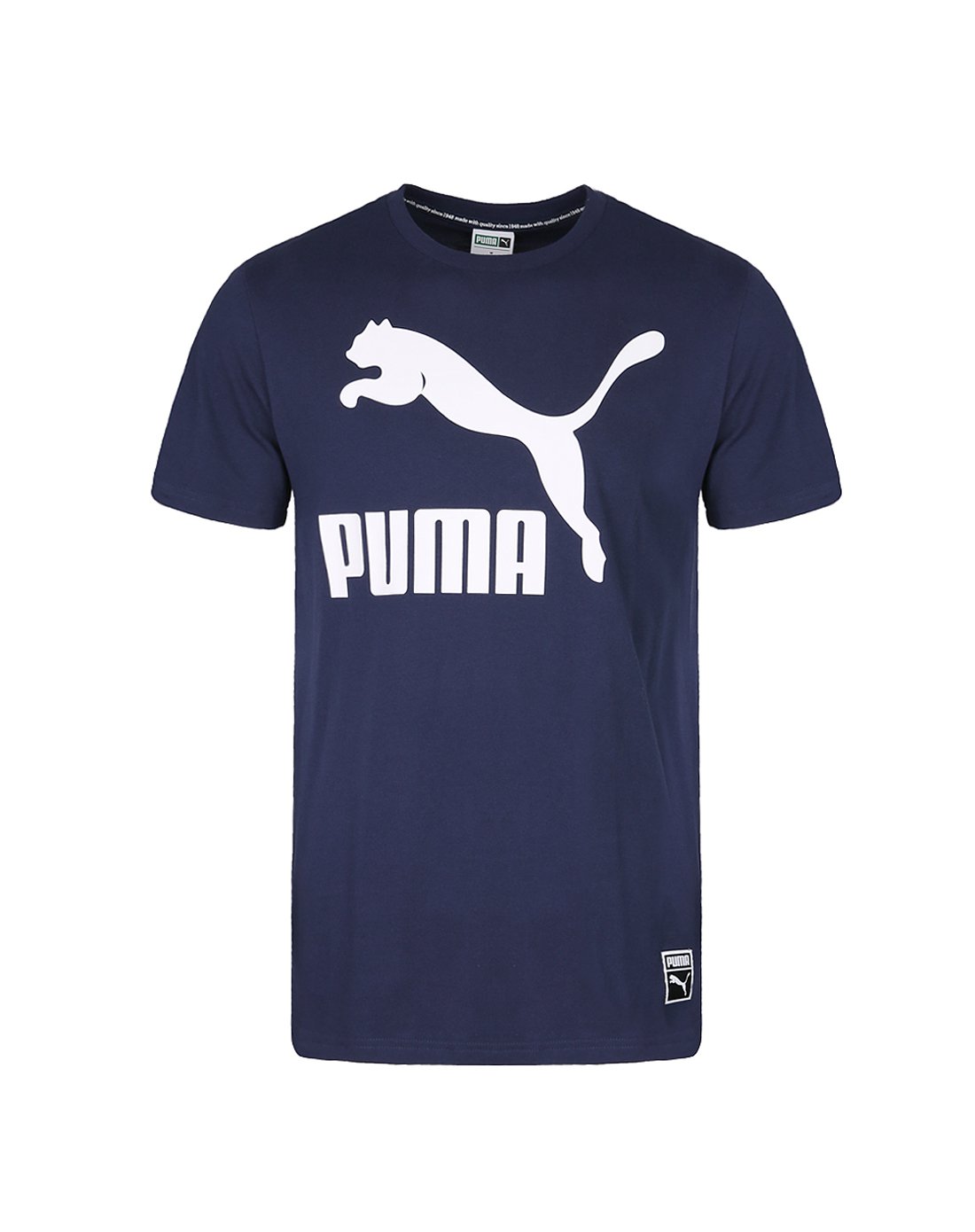 puma潮型运动新品专场 彪马puma 休闲舒适 男子蓝色t恤