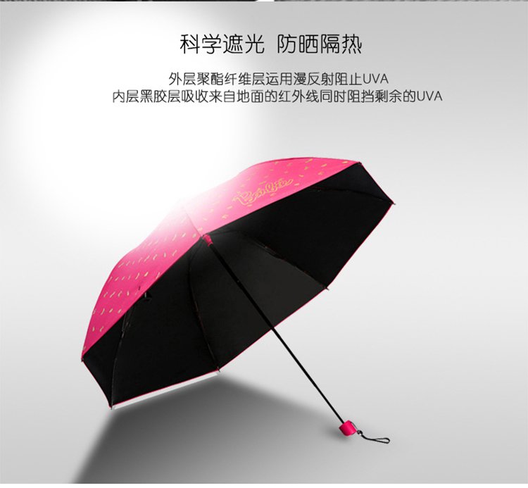 折晴雨伞 产地: 中国 重量: 230g 伞面工艺: 热压防紫外线涂层 伞种类