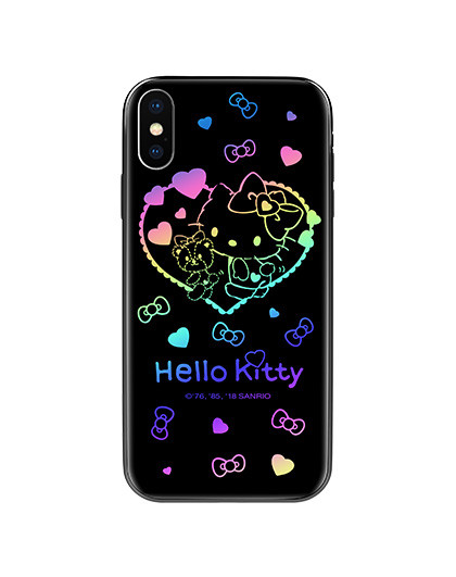 hello kitty 苹果x手机壳iphonex/10创意镭射炫彩硅胶全包防摔保护套