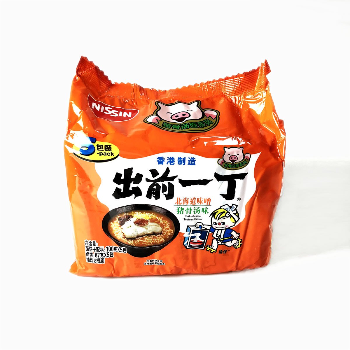 香港出前一丁北海道味噌猪骨汤味方便面100g*5包