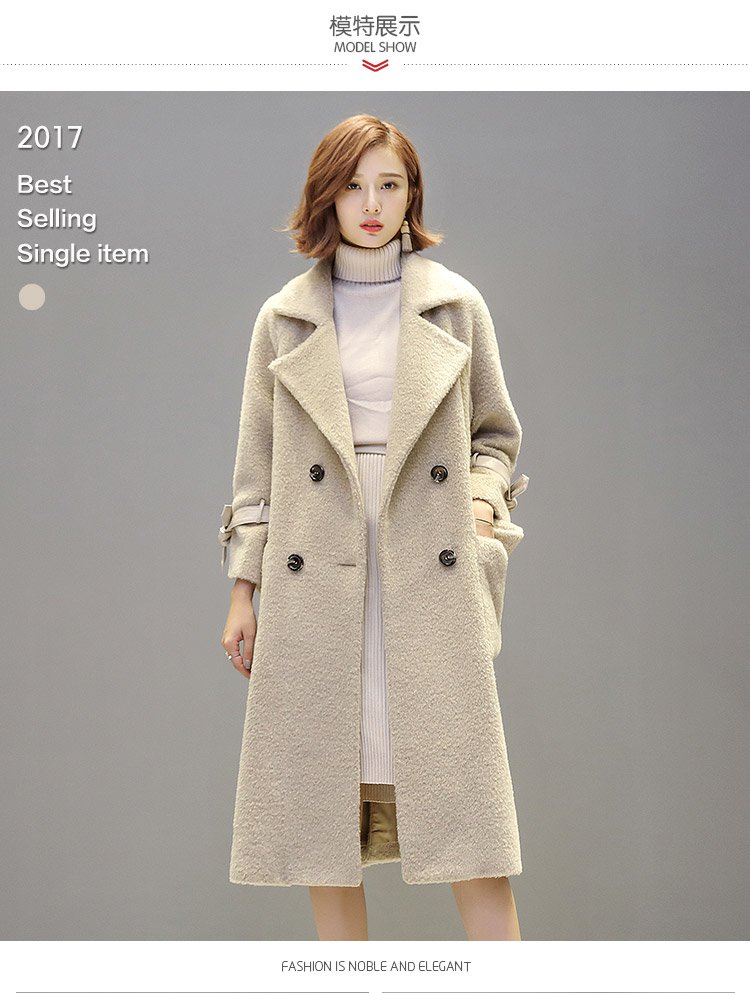 女款阿尔巴卡气质羊驼毛大衣