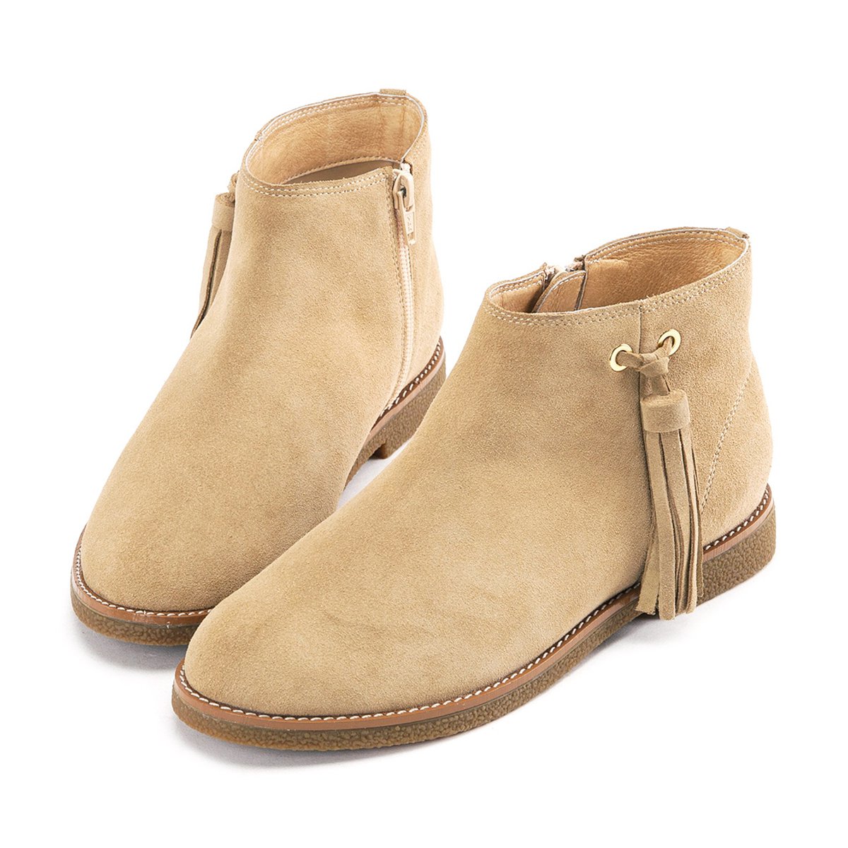 gracegift【个性流苏】2018秋冬新品休闲平底短靴女靴