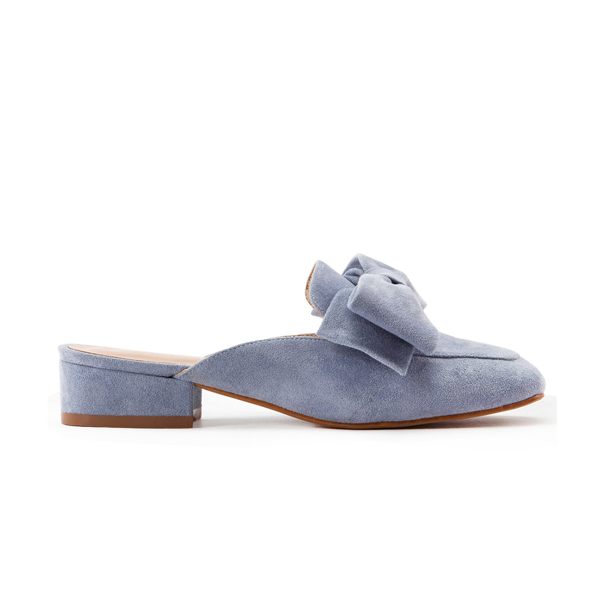 迪士尼联名gracegift鞋包专场 2019春夏新款大蝴蝶结中跟穆勒鞋女鞋