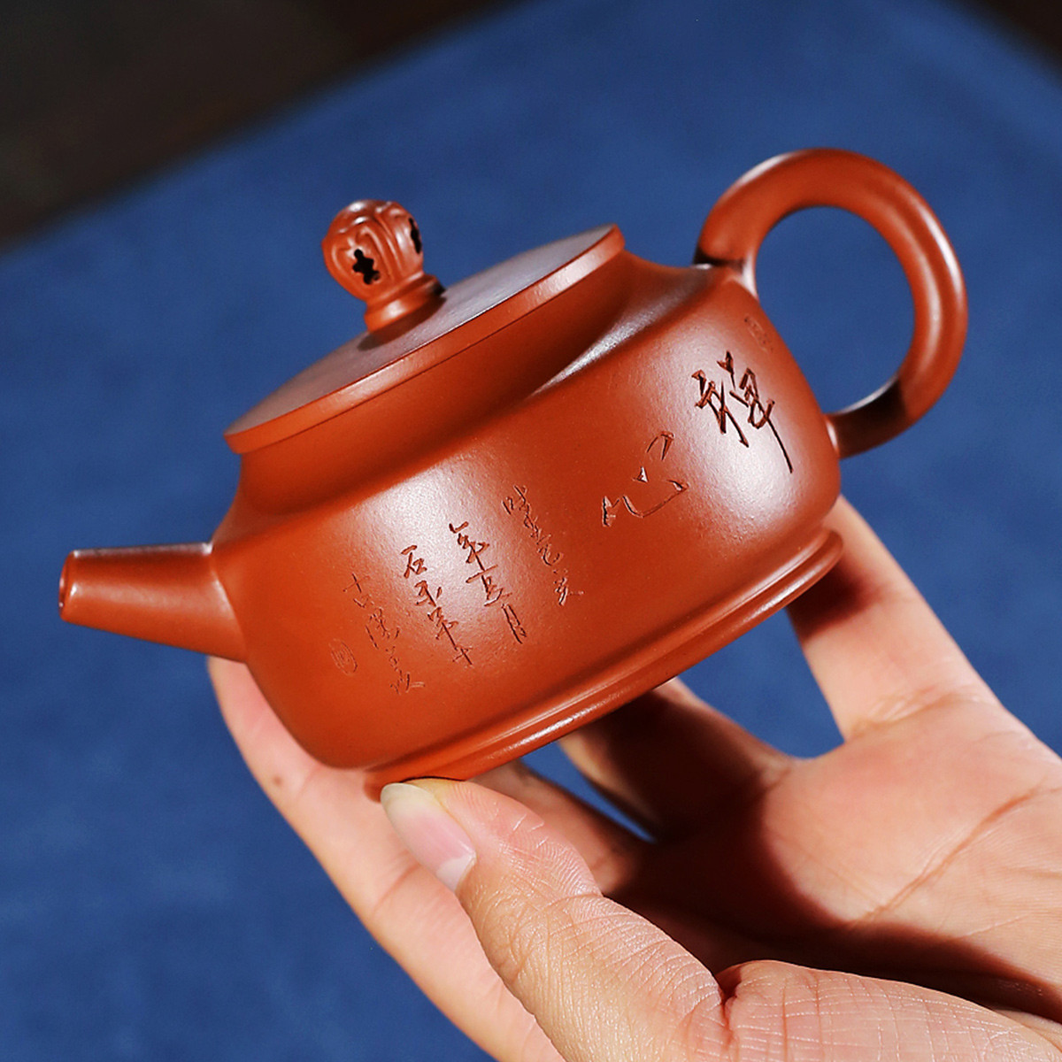 名家方艳玲作品朱泥禅心壶紫砂茶壶宜兴紫砂壶全手工紫砂壶