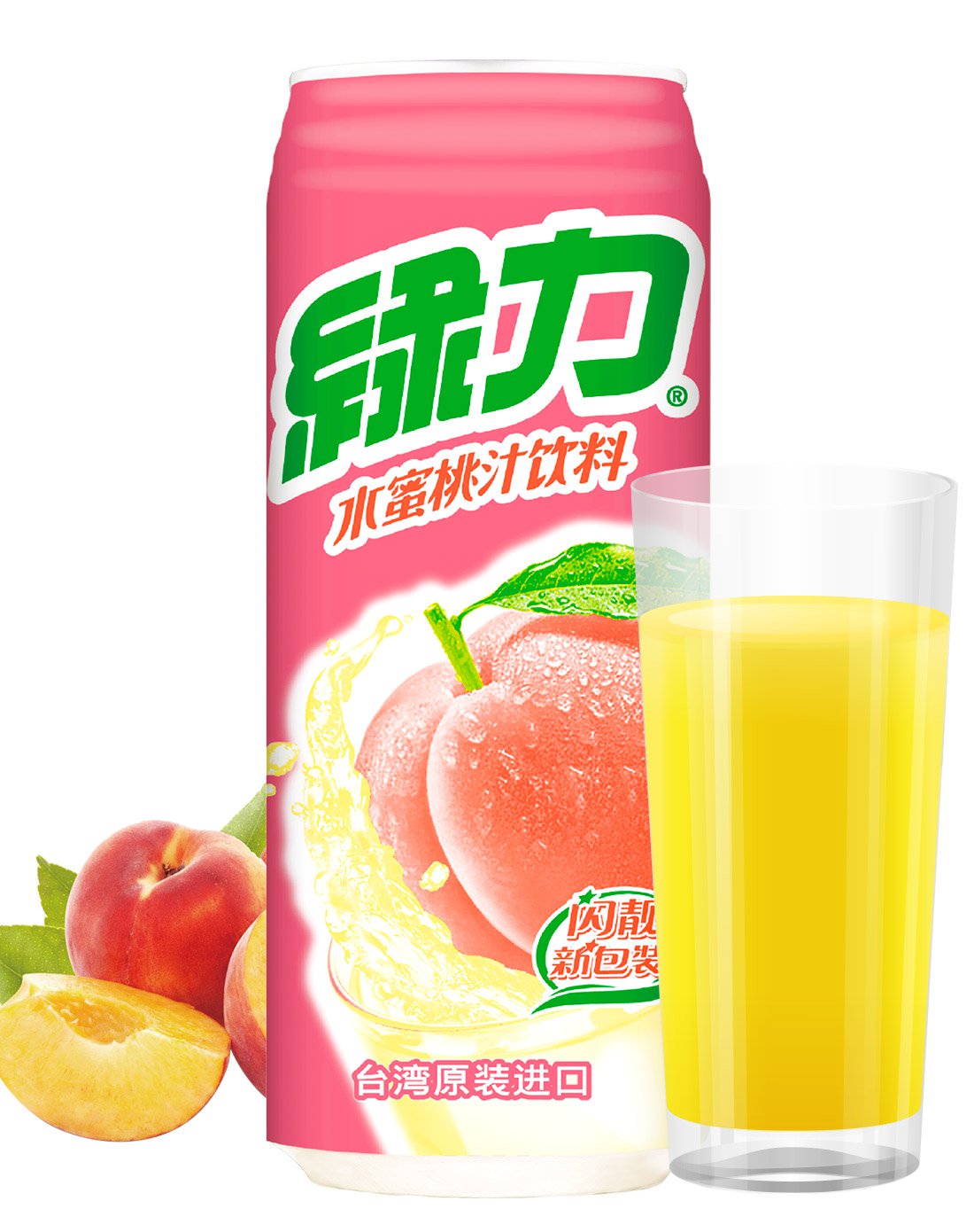 台湾 绿力水蜜桃果汁饮料490ml*12罐整箱