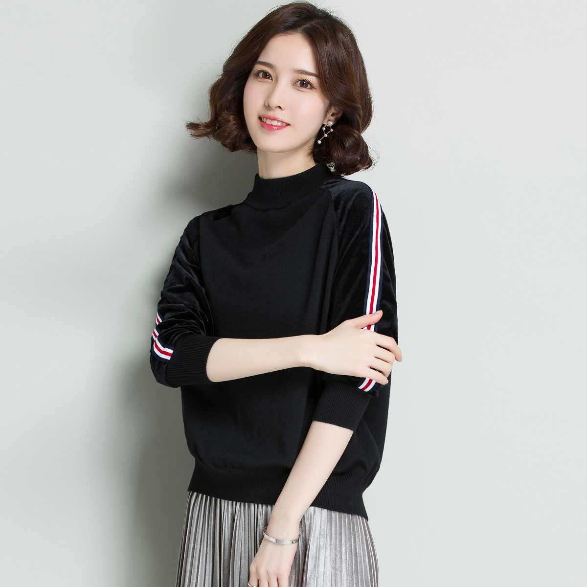 2019新款外搭套头女装针织衫长袖潮流时尚百搭女装针织衫