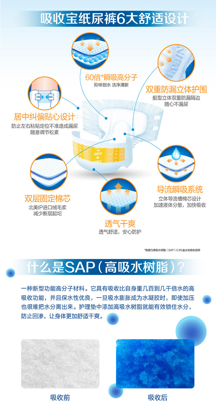 吸收宝成人纸尿裤老年人尿不湿男女士尿裤通用整箱80片
