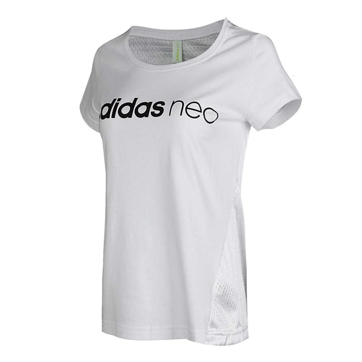 阿迪达斯 adidas neo w mesh logo tee 女款短袖t恤