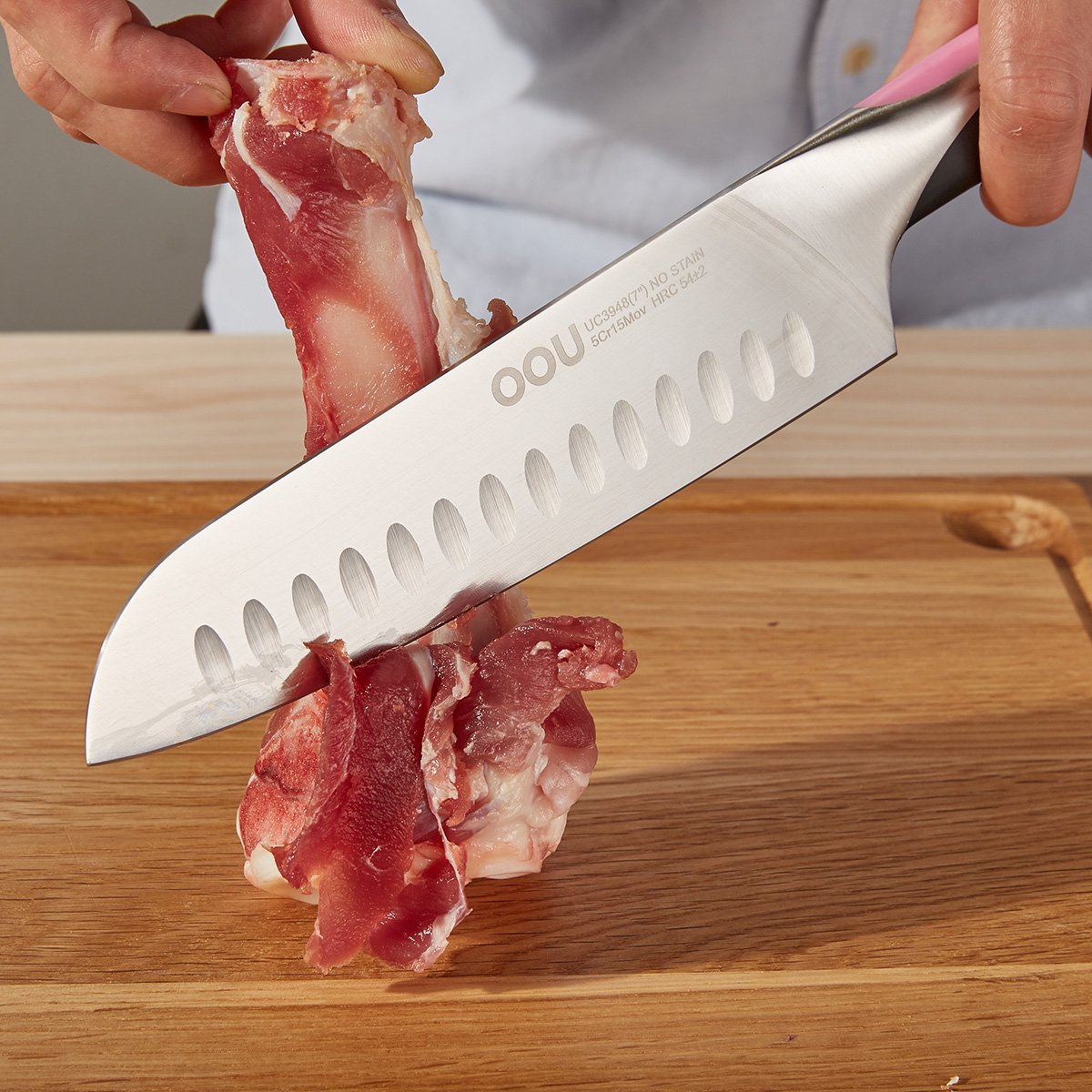 厨师刀 不锈钢刀具切菜刀锋利切片刀切肉刀三德刀 跃动系列紫色礼盒装
